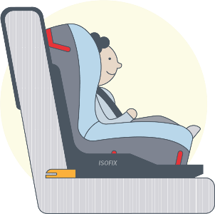 Illustratie peuterautostoel met Isofix