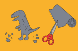Illustratie Dinosaurus uit folie knippen